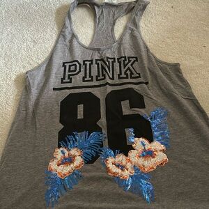 Pink sequin tank